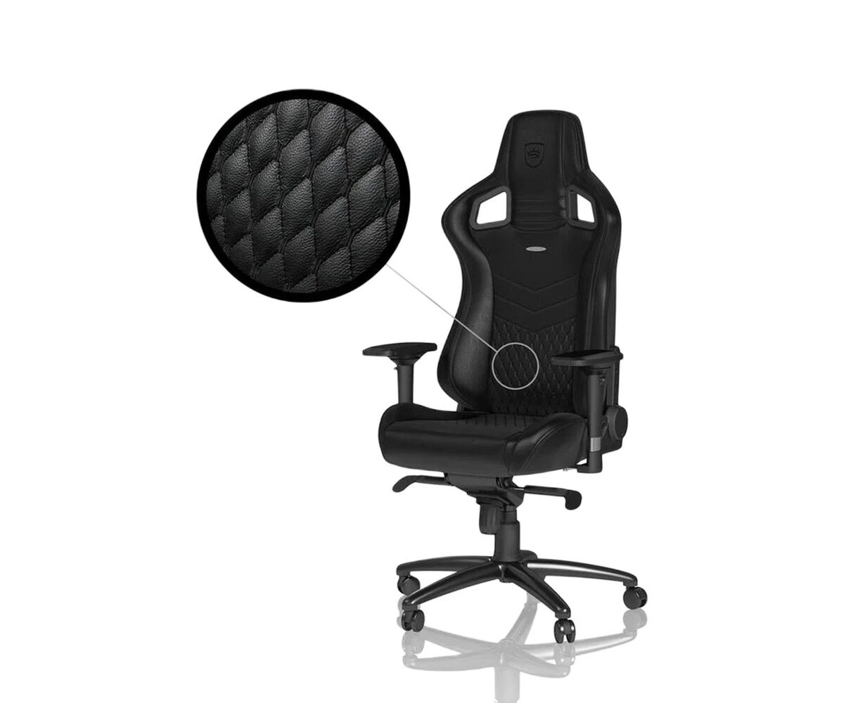 Žaidimų kėdė Noblechairs EPIC, natūrali oda, juoda