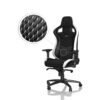 Žaidimų kėdė Noblechairs EPIC, natūrali oda, juoda/balta, baltos siūlės