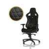 Žaidimų kėdė Noblechairs EPIC, eko oda, juoda, aukso sp. siūlės