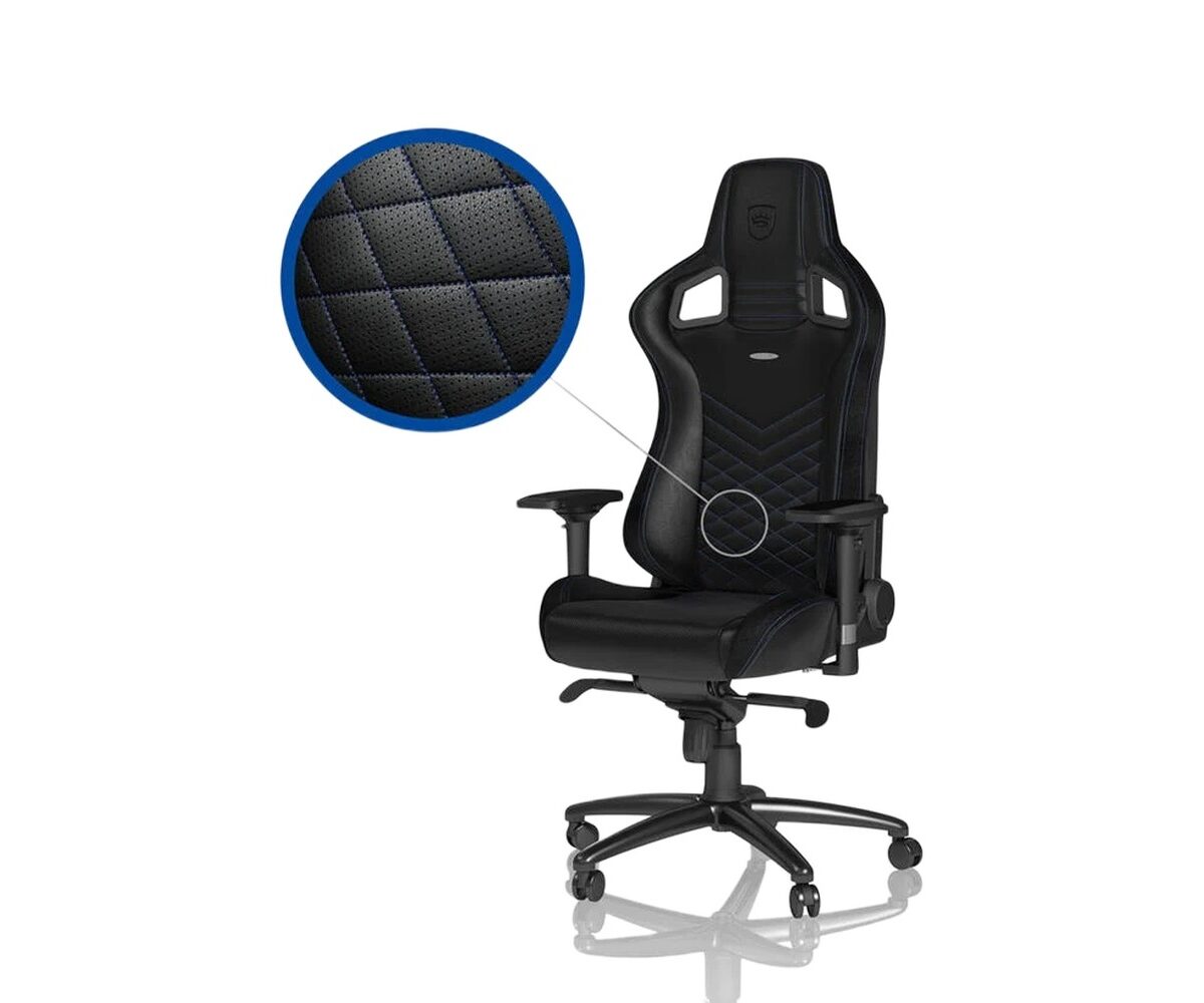 Žaidimų kėdė Noblechairs EPIC, eko oda, juoda/mėlyna
