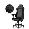 Žaidimų kėdė Noblechairs HERO, eko oda, juoda, baltos siūlės