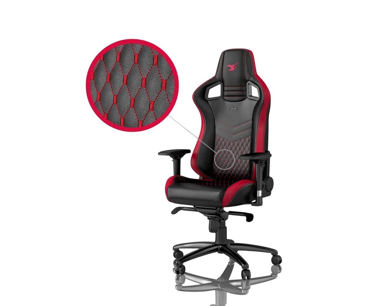 Žaidimų kėdė Noblechairs EPIC, Mousesports Edition, eko oda, juoda/raudona