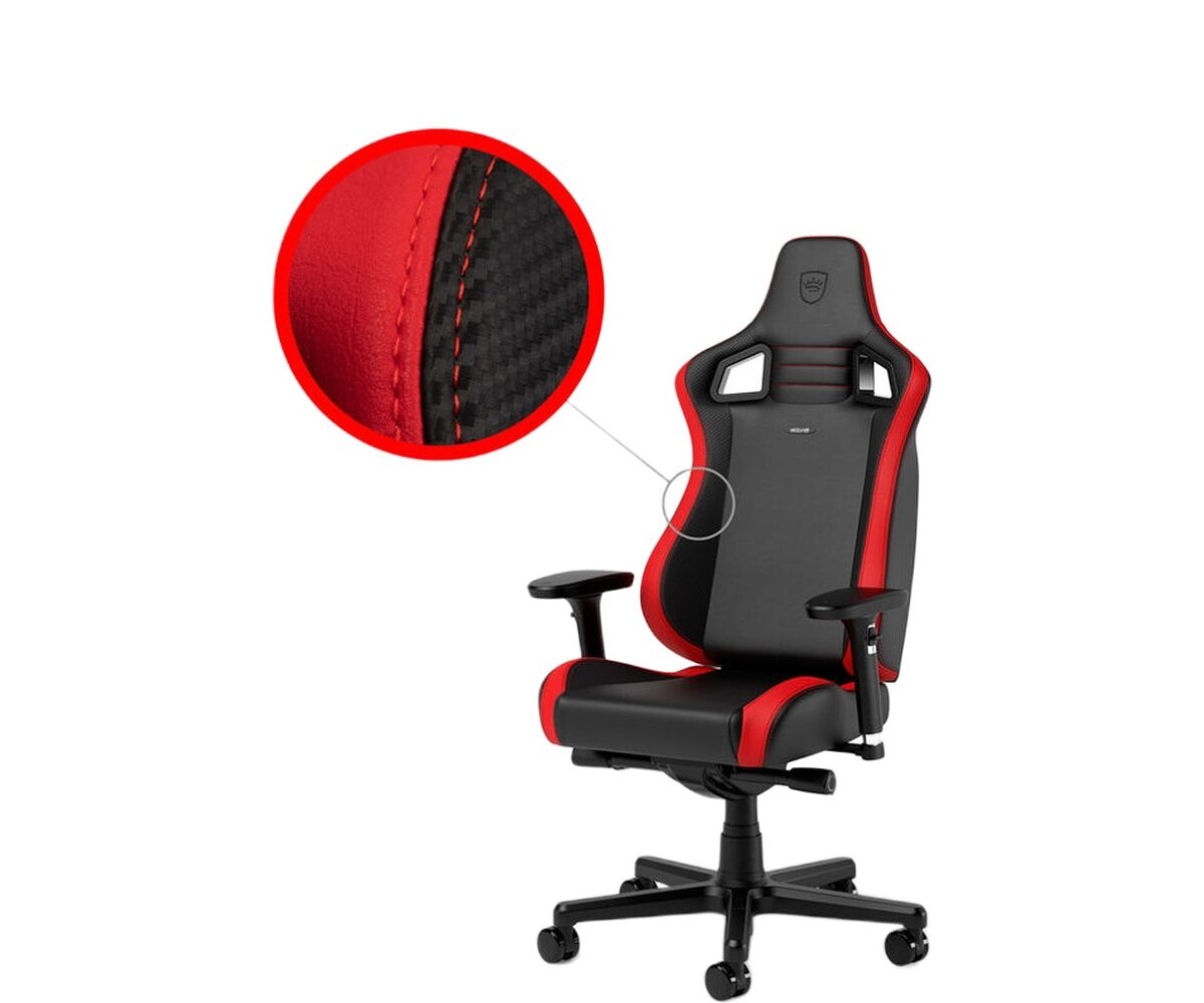 Žaidimų kėdė Noblechairs EPIC Compact, eko oda, juoda/raudona