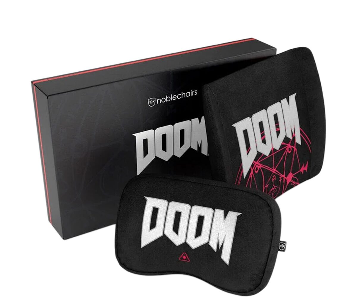 Žaidimų kėdės pagalvių rinkinys Noblechair EPIC/ICON/HERO/LEGEND kėdėms, DOOM Edition, gobelenas