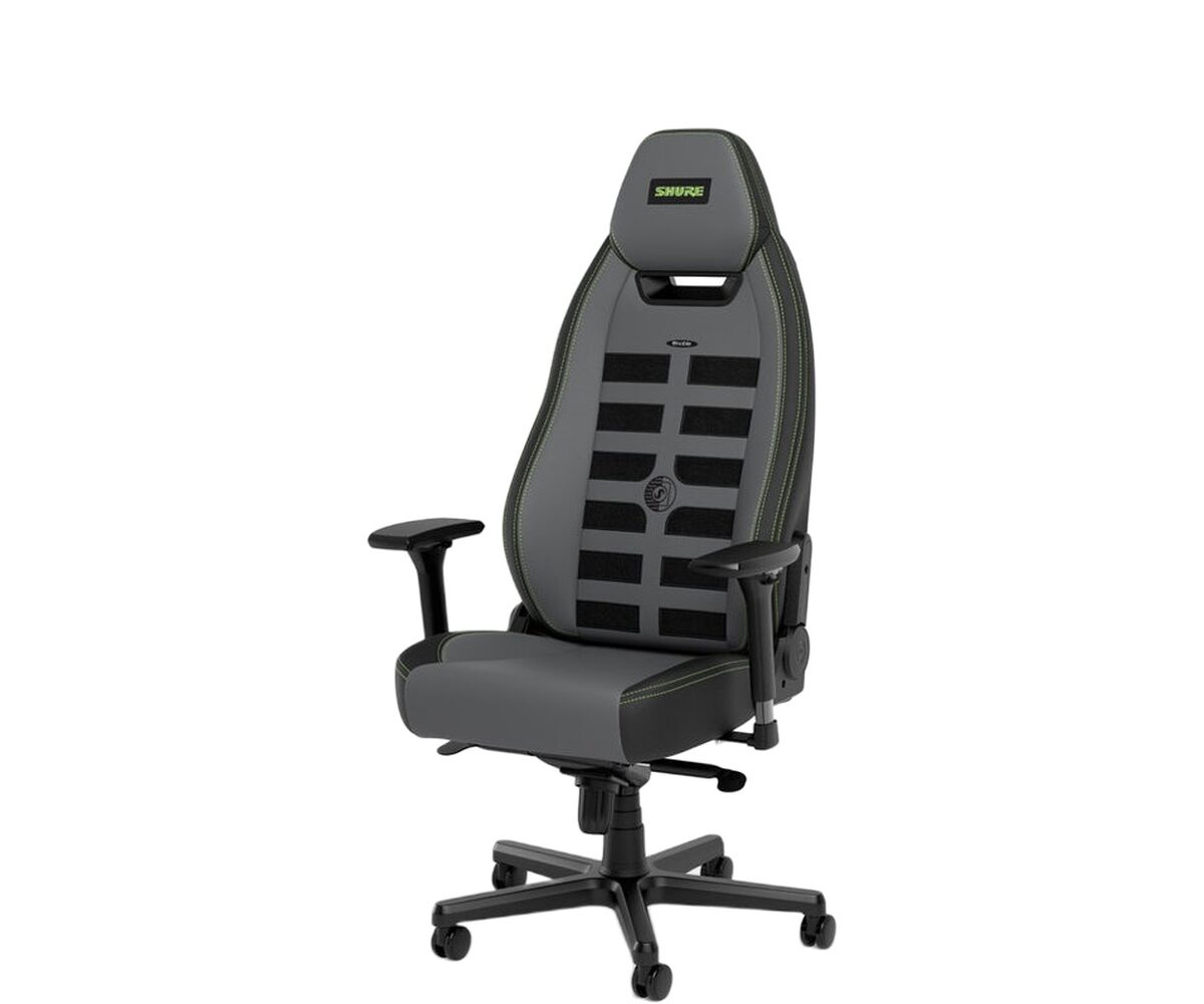 Žaidimų kėdė Noblechairs LEGEND, Shure Edition, high-tech eko oda, tamsiai pilka/juoda