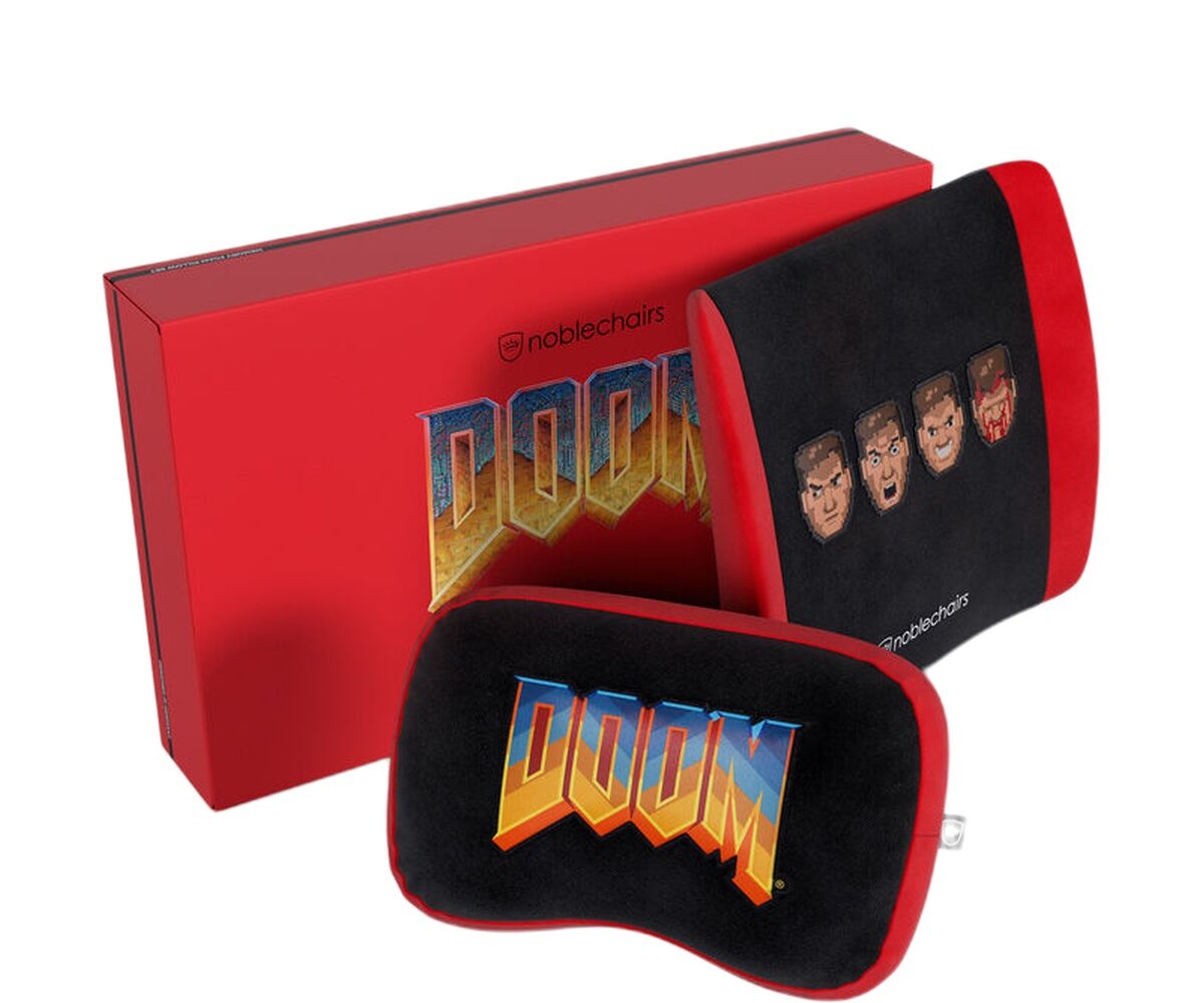 Žaidimų kėdės pagalvių rinkinys Noblechair EPIC/ICON/HERO/LEGEND kėdėms, DOOM Retro Edition, gobelenas