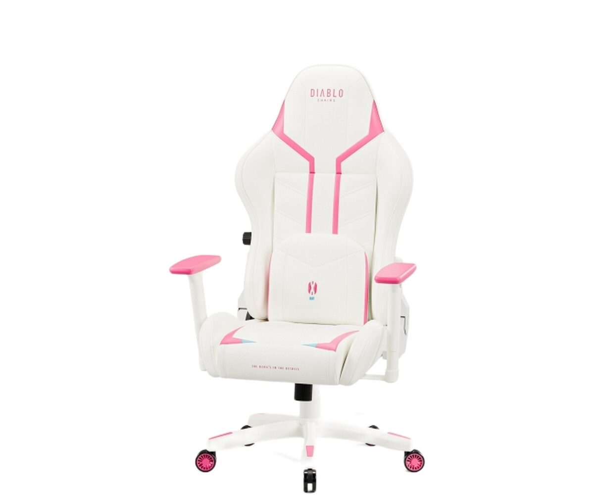 Žaidimų kėdė Diablo X-One 2.0, Small dydis, eko oda, balta/rožinė