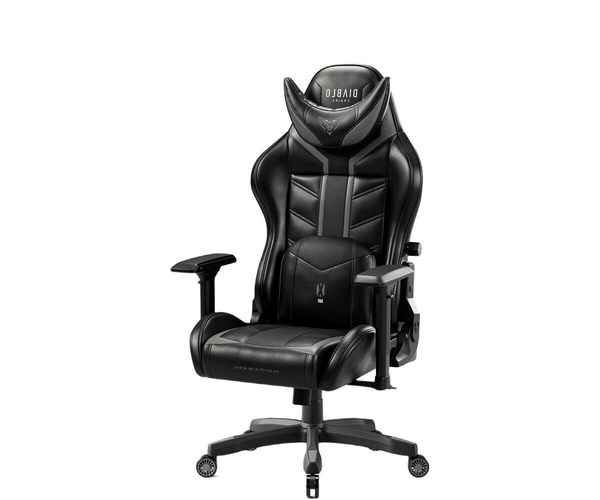 Žaidimų kėdė Diablo X-Ray 2.0, normal dydis, eko oda, juoda/pilka
