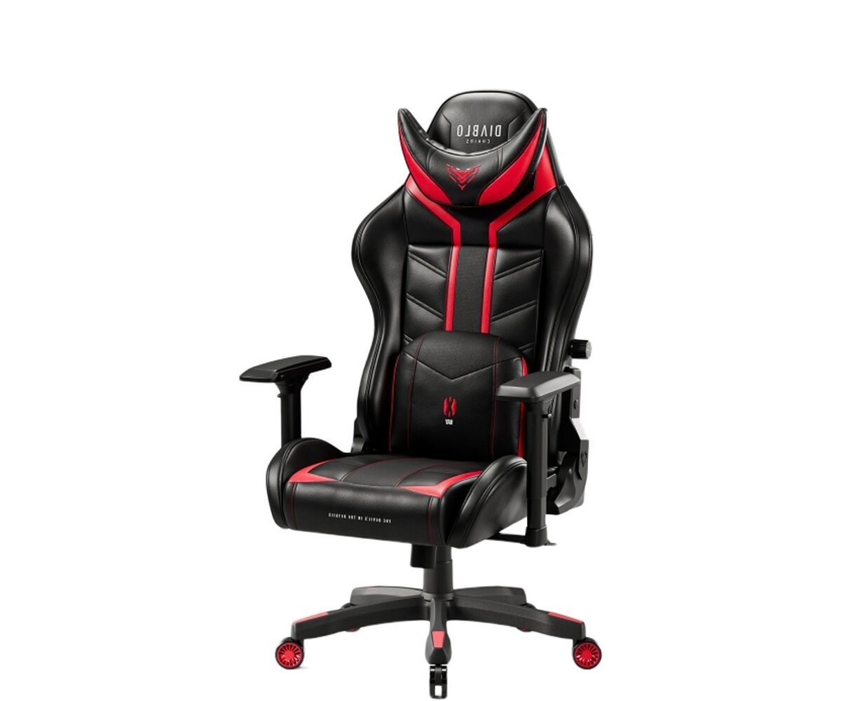 Žaidimų kėdė Diablo X-Ray 2.0, normal dydis, eko oda, juoda/raudona