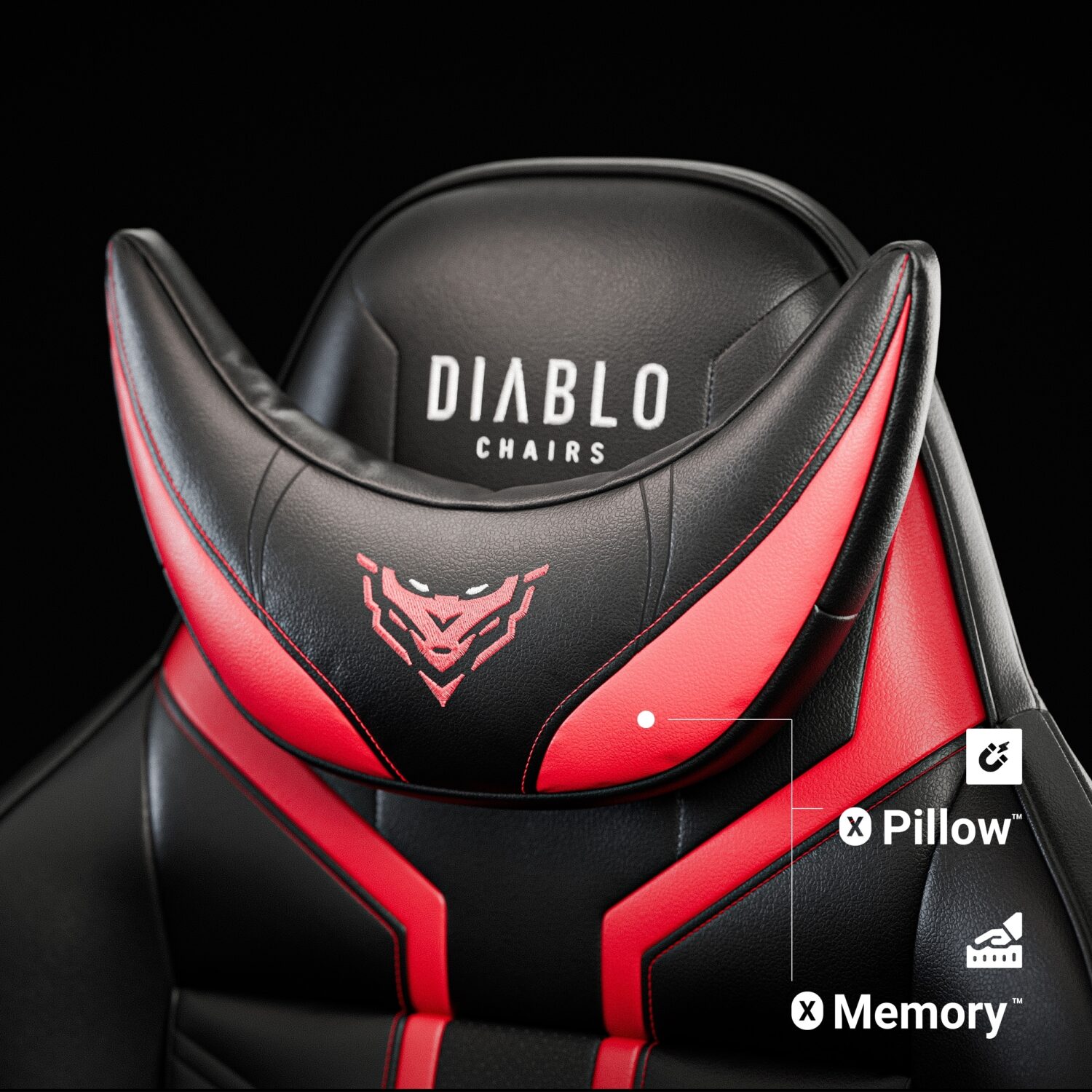 Žaidimų kėdė Diablo X-Ray 2.0, King dydis, eko oda, juoda/raudona - Image 11