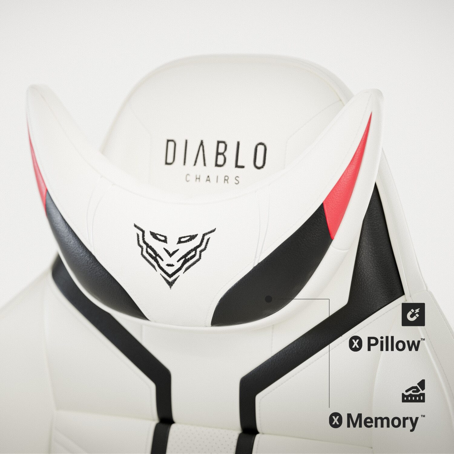 Žaidimų kėdė Diablo X-Ray 2.0, normal dydis, eko oda, balta/juoda - Image 11