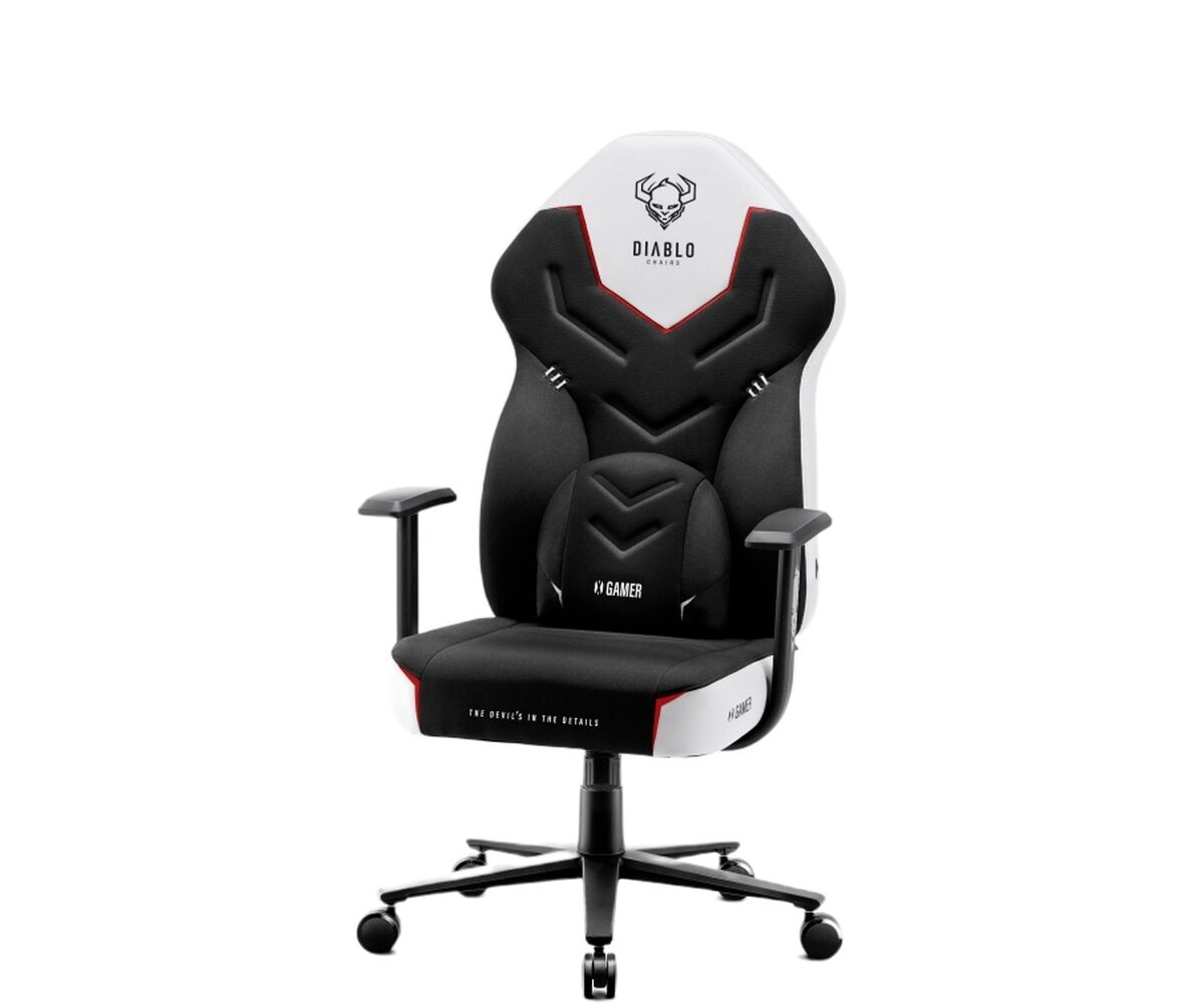 Žaidimų kėdė Diablo X-Gamer 2.0, Normal dydis, gobelenas, juodas/baltas