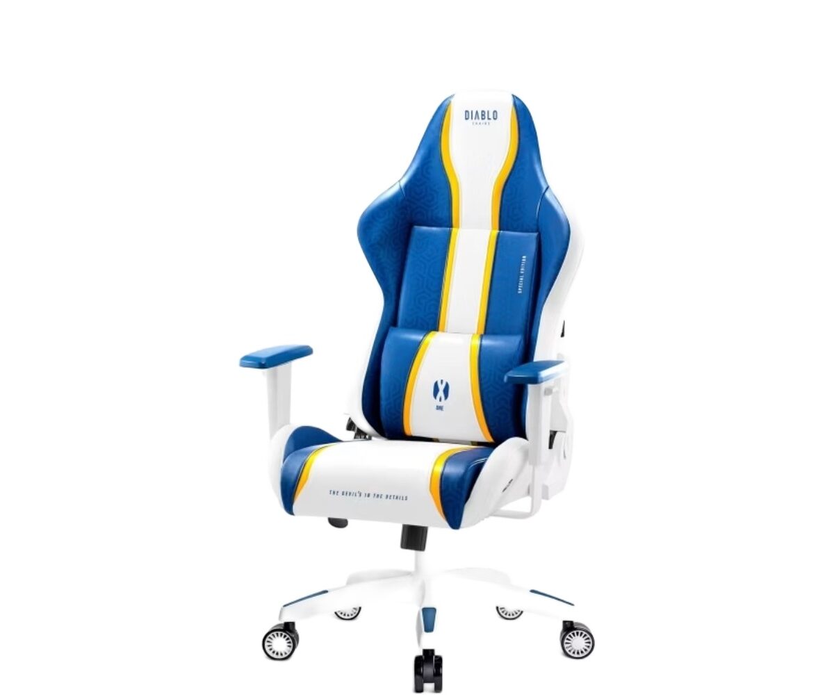 Žaidimų kėdė Diablo X-One 2.0, Normal dydis, eko oda, aqua-mėlyna