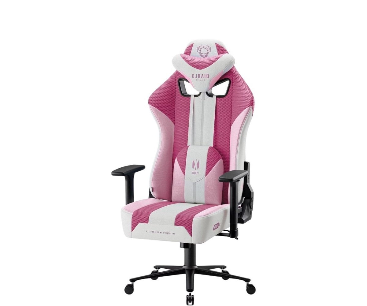 Žaidimų kėdė Diablo X-Player 2.0, Normal dydis, gobelenas, rožinis/baltas