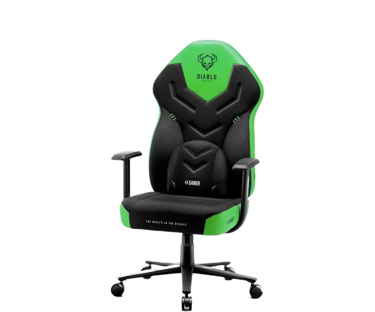 Žaidimų kėdė Diablo X-Gamer 2.0, Normal dydis, gobelenas, juodas/žalias