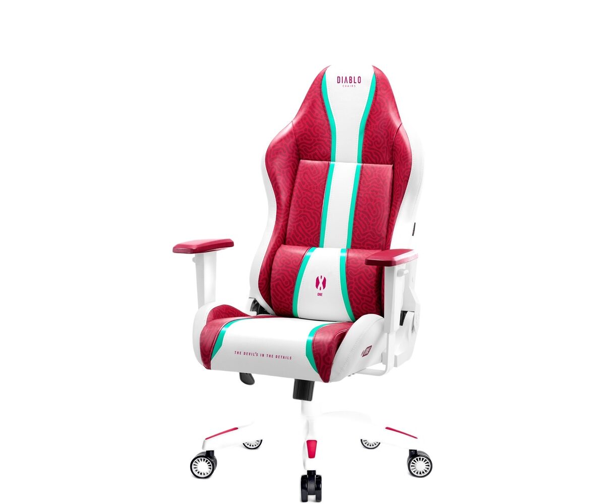 Žaidimų kėdė Diablo X-One 2.0, Normal dydis, eko oda, raudona Candy Rose