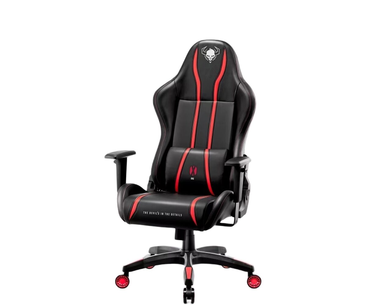 Žaidimų kėdė Diablo X-One 2.0, Normal dydis, eko oda, juoda/raudona