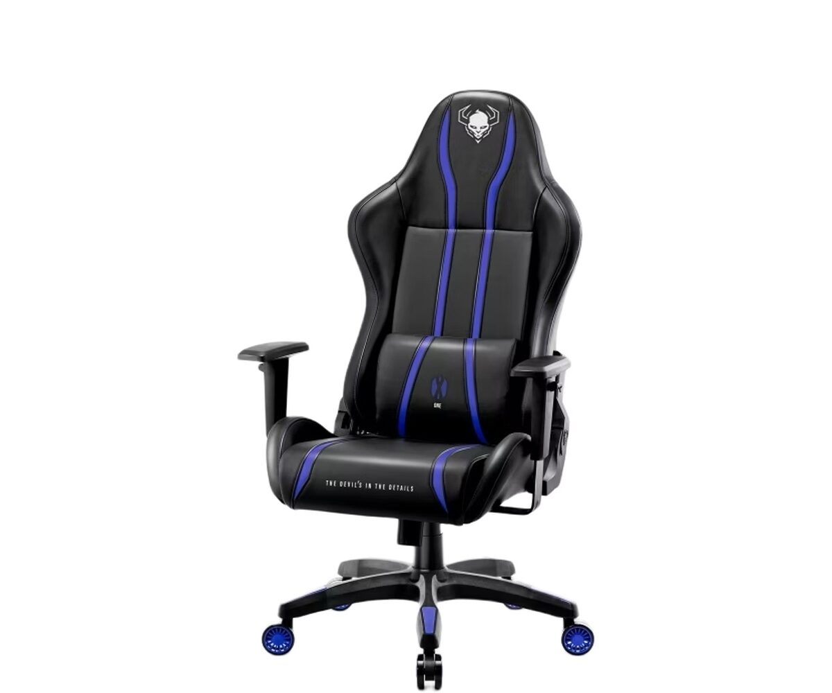 Žaidimų kėdė Diablo X-One 2.0, Normal dydis, eko oda, juoda/mėlyna
