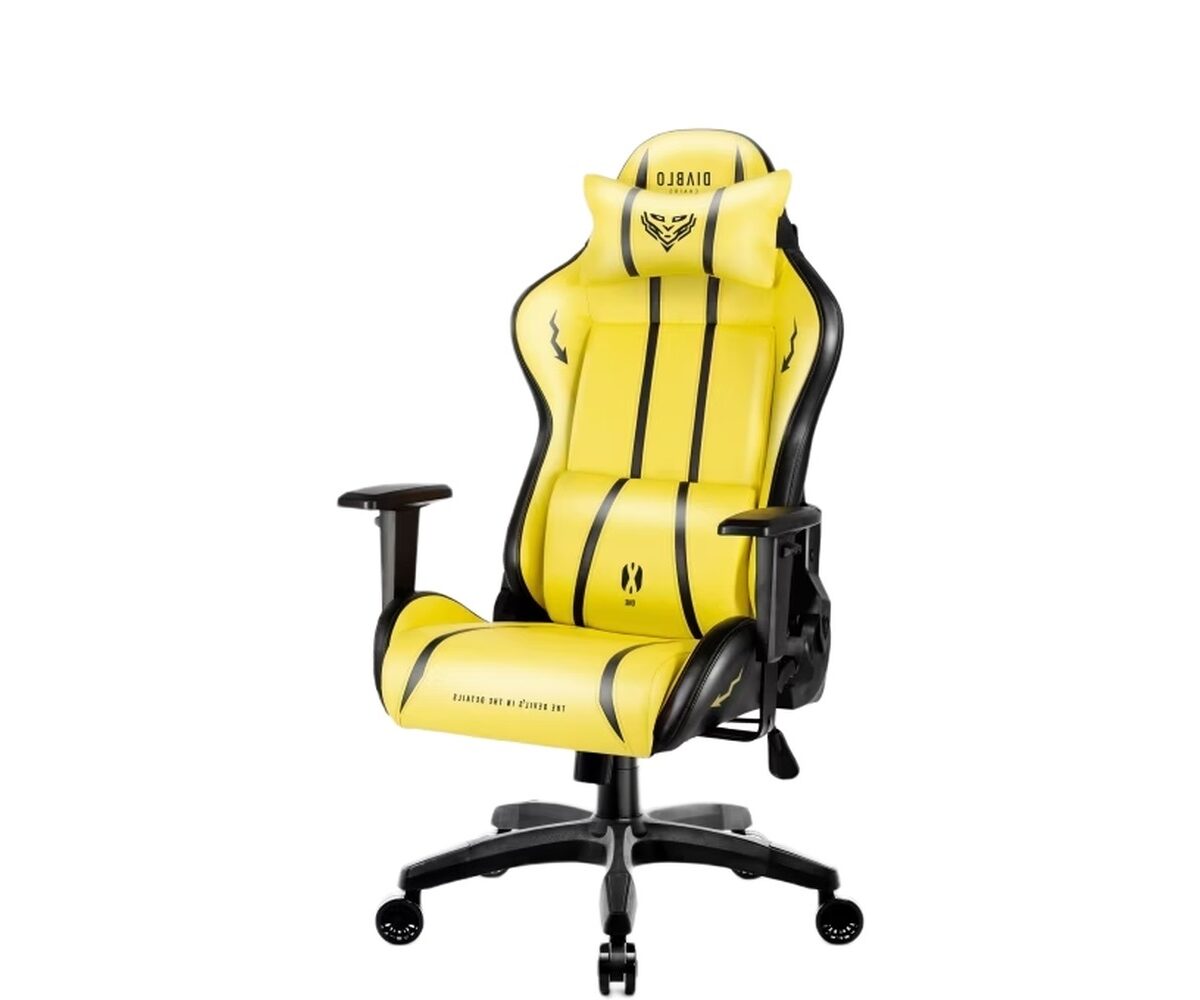 Žaidimų kėdė Diablo X-One 2.0 Normal dydis, eko oda, geltona/juoda