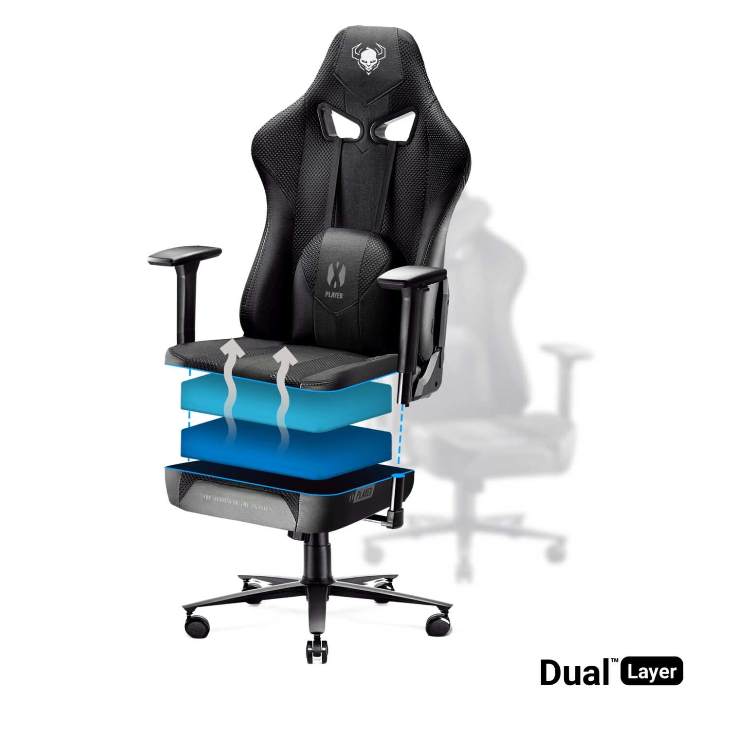 Žaidimų kėdė Diablo X-Player 2.0, Normal dydis, gobelenas, juodas - Image 5